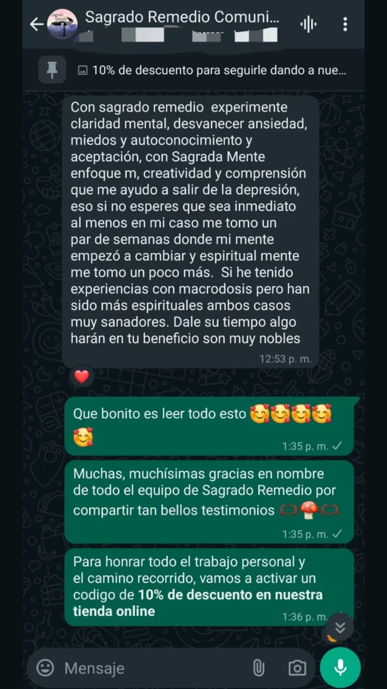 Tienda Microdosis 15 Con amor, paciencia y Sagrado Remedio los cambios suceden