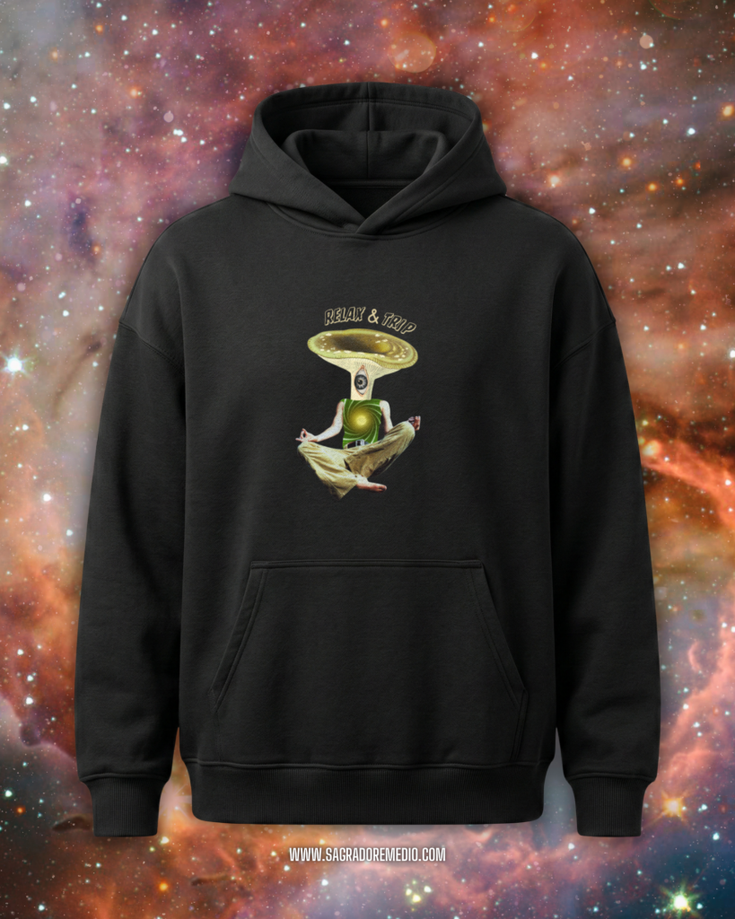 relax & trip hoodie oversize hombre sagrado remedio